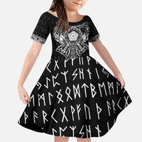 Vikings from Yorkshire Family Matching Summer Maxi Dress and Hawaiian Shirt Black Spirit of Jorvik - Wonder Print Shop