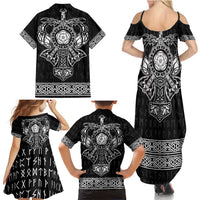 Vikings from Yorkshire Family Matching Summer Maxi Dress and Hawaiian Shirt Black Spirit of Jorvik - Wonder Print Shop