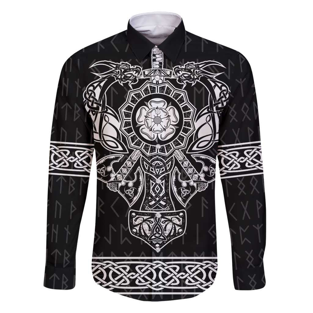 Vikings from Yorkshire Family Matching Summer Maxi Dress and Hawaiian Shirt Black Spirit of Jorvik - Wonder Print Shop