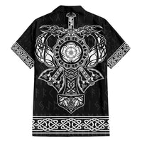 Vikings from Yorkshire Family Matching Tank Maxi Dress and Hawaiian Shirt Black Spirit of Jorvik - Wonder Print Shop