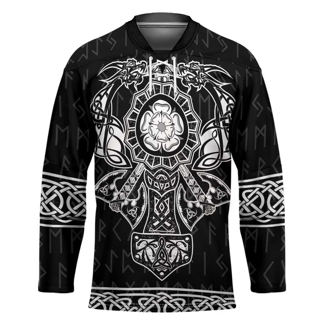 Vikings from Yorkshire Hockey Jersey Black Spirit of Jorvik - Wonder Print Shop