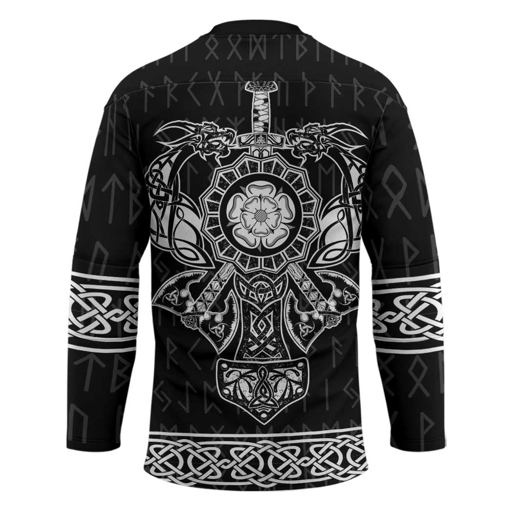 Vikings from Yorkshire Hockey Jersey Black Spirit of Jorvik - Wonder Print Shop