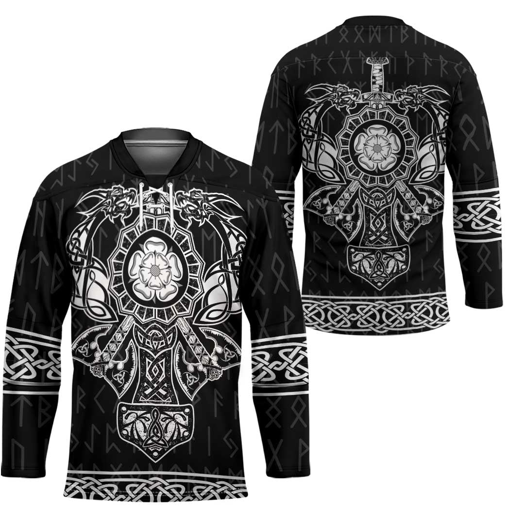 Vikings from Yorkshire Hockey Jersey Black Spirit of Jorvik - Wonder Print Shop