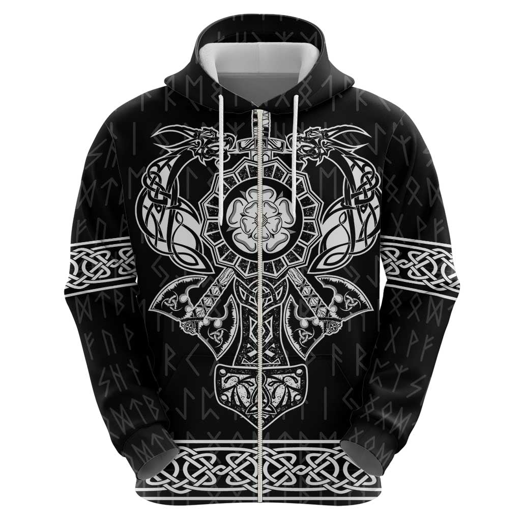 Vikings from Yorkshire Hoodie Black Spirit of Jorvik - Wonder Print Shop