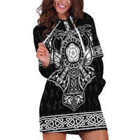 Vikings from Yorkshire Hoodie Dress Black Spirit of Jorvik - Wonder Print Shop