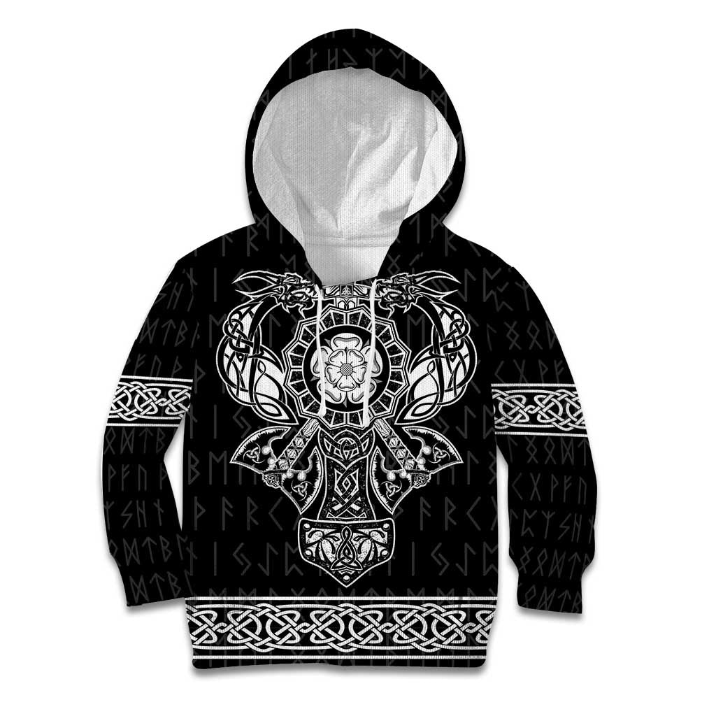 Vikings from Yorkshire Kid Hoodie Black Spirit of Jorvik - Wonder Print Shop