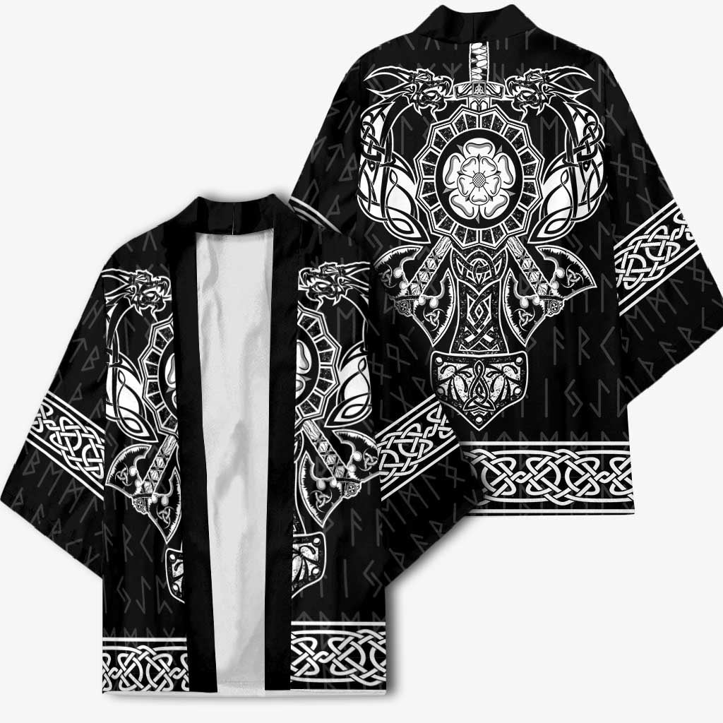 Vikings from Yorkshire Kimono Black Spirit of Jorvik - Wonder Print Shop