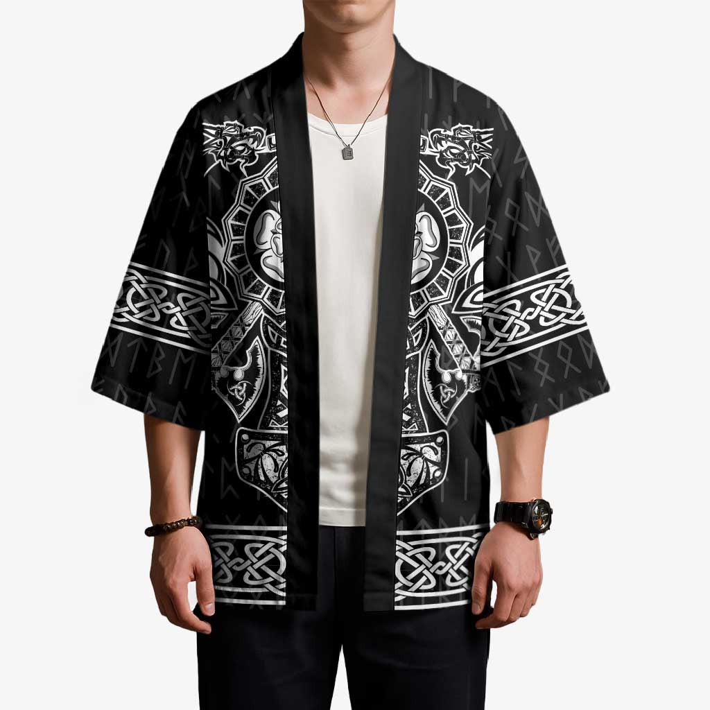Vikings from Yorkshire Kimono Black Spirit of Jorvik - Wonder Print Shop