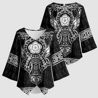 Vikings from Yorkshire Kimono Sleeve Blouse Black Spirit of Jorvik - Wonder Print Shop