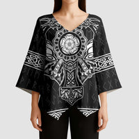 Vikings from Yorkshire Kimono Sleeve Blouse Black Spirit of Jorvik - Wonder Print Shop