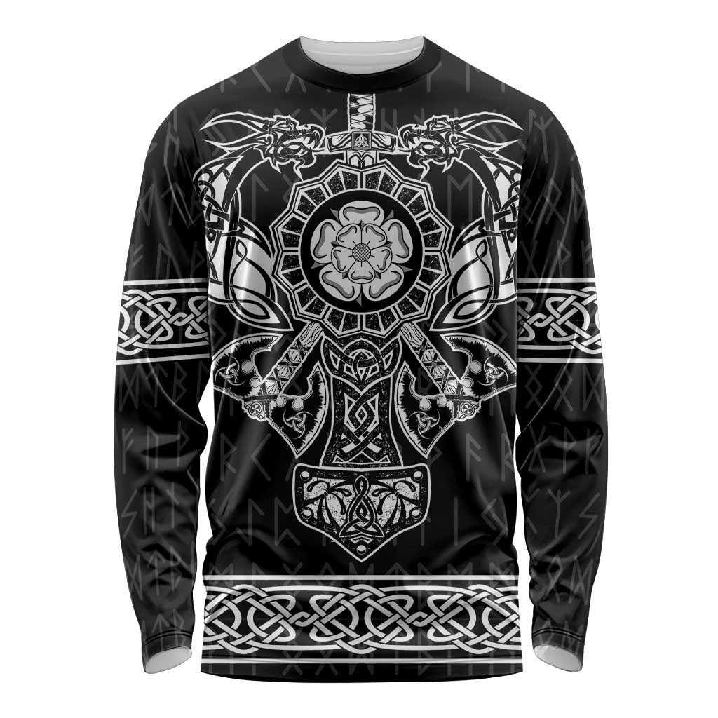 Vikings from Yorkshire Long Sleeve Shirt Black Spirit of Jorvik - Wonder Print Shop
