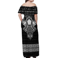 Vikings from Yorkshire Off Shoulder Maxi Dress Black Spirit of Jorvik - Wonder Print Shop