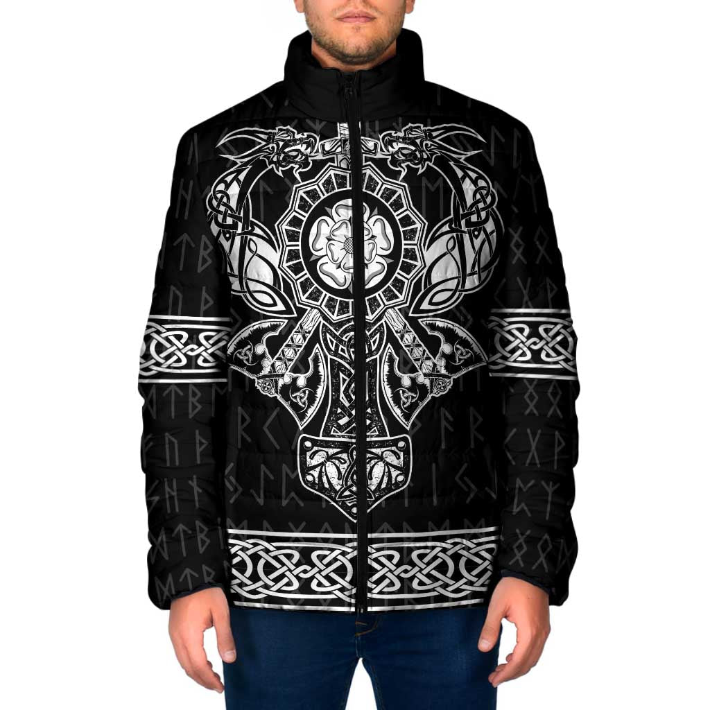 Vikings from Yorkshire Padded Jacket Black Spirit of Jorvik - Wonder Print Shop