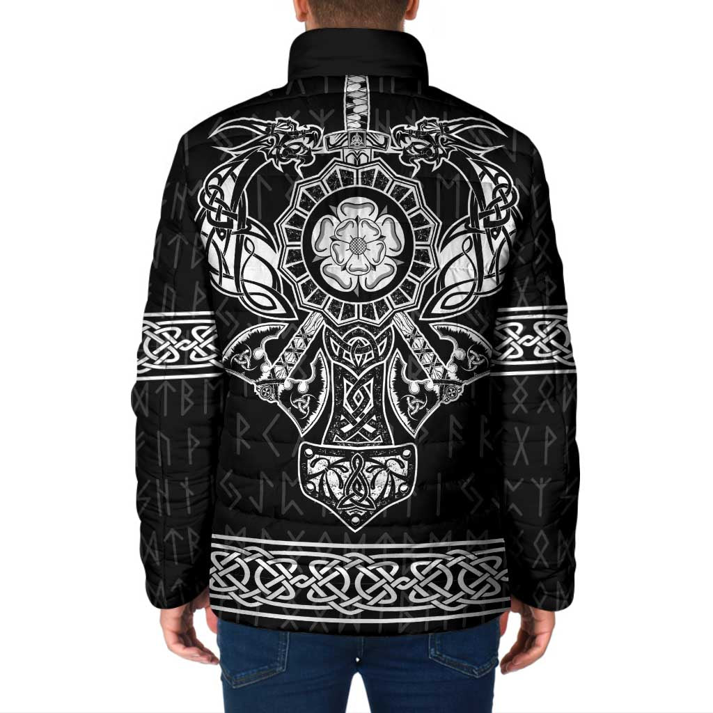 Vikings from Yorkshire Padded Jacket Black Spirit of Jorvik - Wonder Print Shop