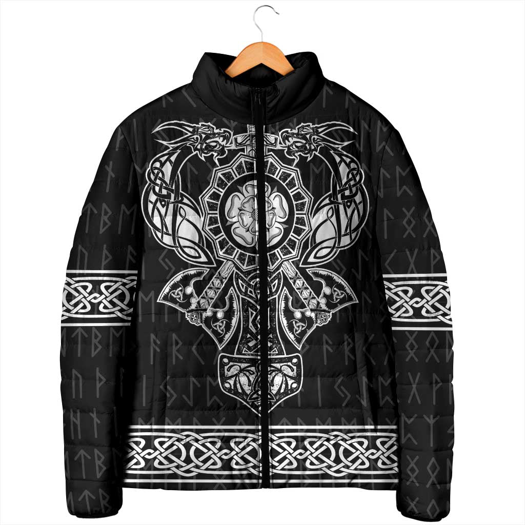 Vikings from Yorkshire Padded Jacket Black Spirit of Jorvik - Wonder Print Shop