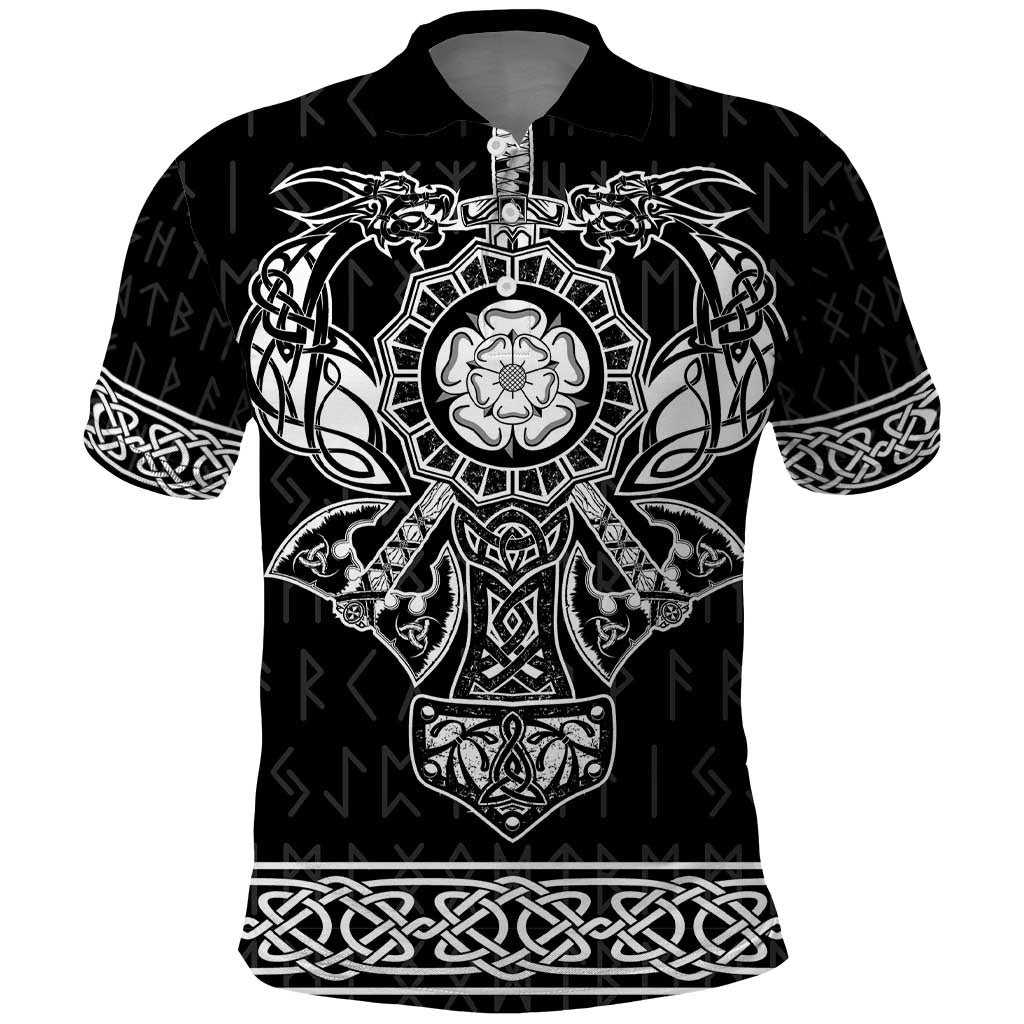 Vikings from Yorkshire Polo Shirt Black Spirit of Jorvik - Wonder Print Shop