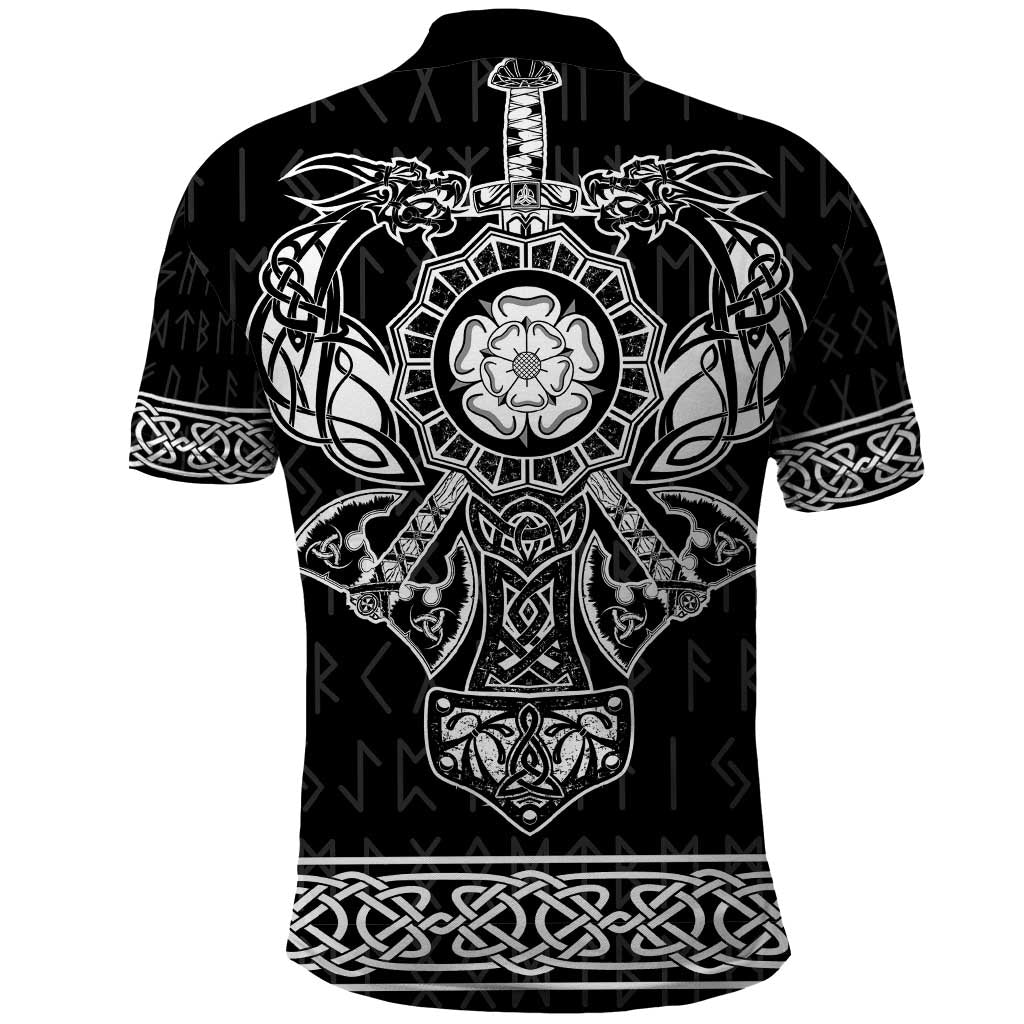 Vikings from Yorkshire Polo Shirt Black Spirit of Jorvik - Wonder Print Shop
