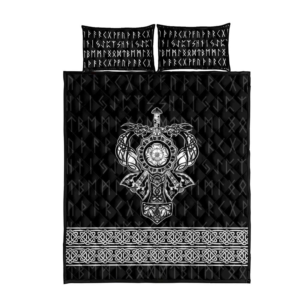 Vikings from Yorkshire Quilt Bed Set Black Spirit of Jorvik - Wonder Print Shop