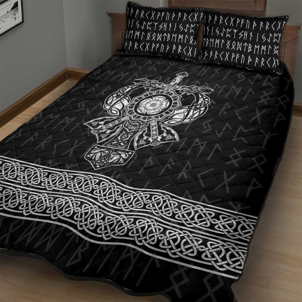 Vikings from Yorkshire Quilt Bed Set Black Spirit of Jorvik - Wonder Print Shop
