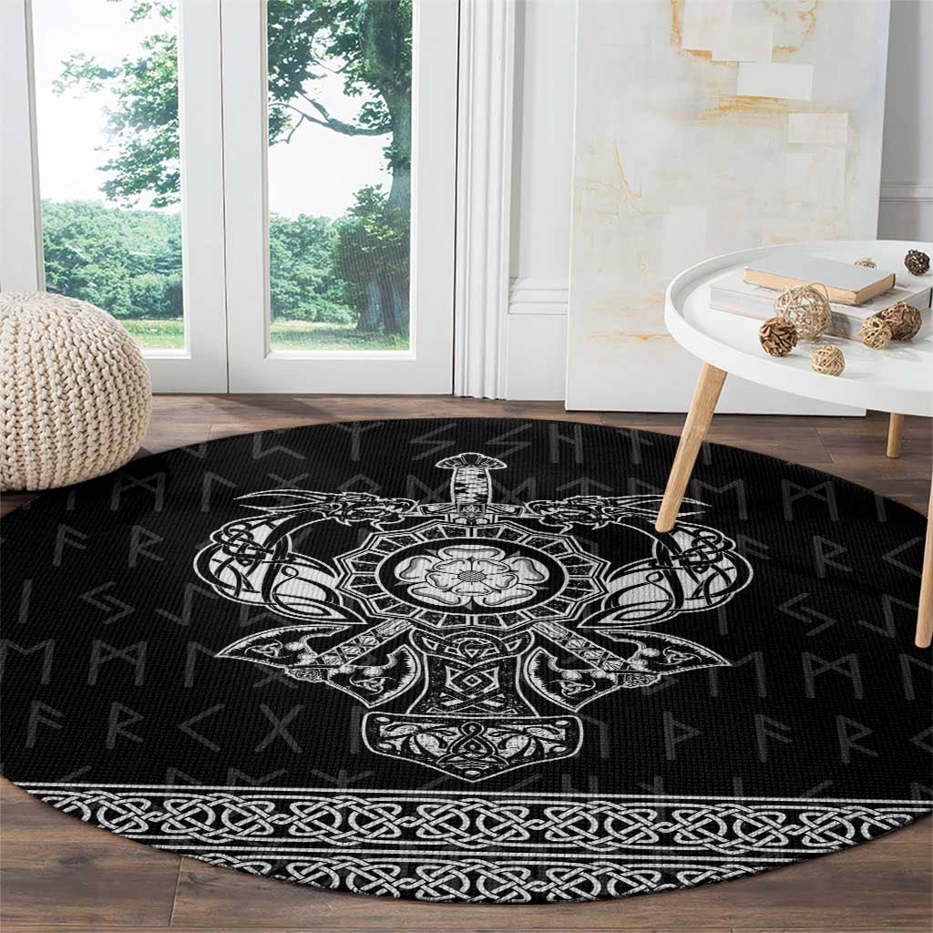 Vikings from Yorkshire Round Carpet Black Spirit of Jorvik - Wonder Print Shop