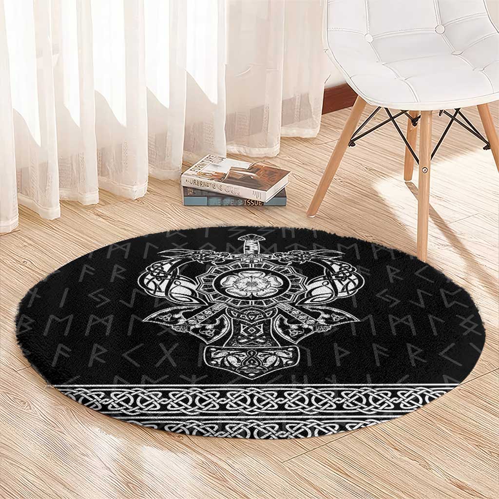 Vikings from Yorkshire Round Carpet Black Spirit of Jorvik - Wonder Print Shop
