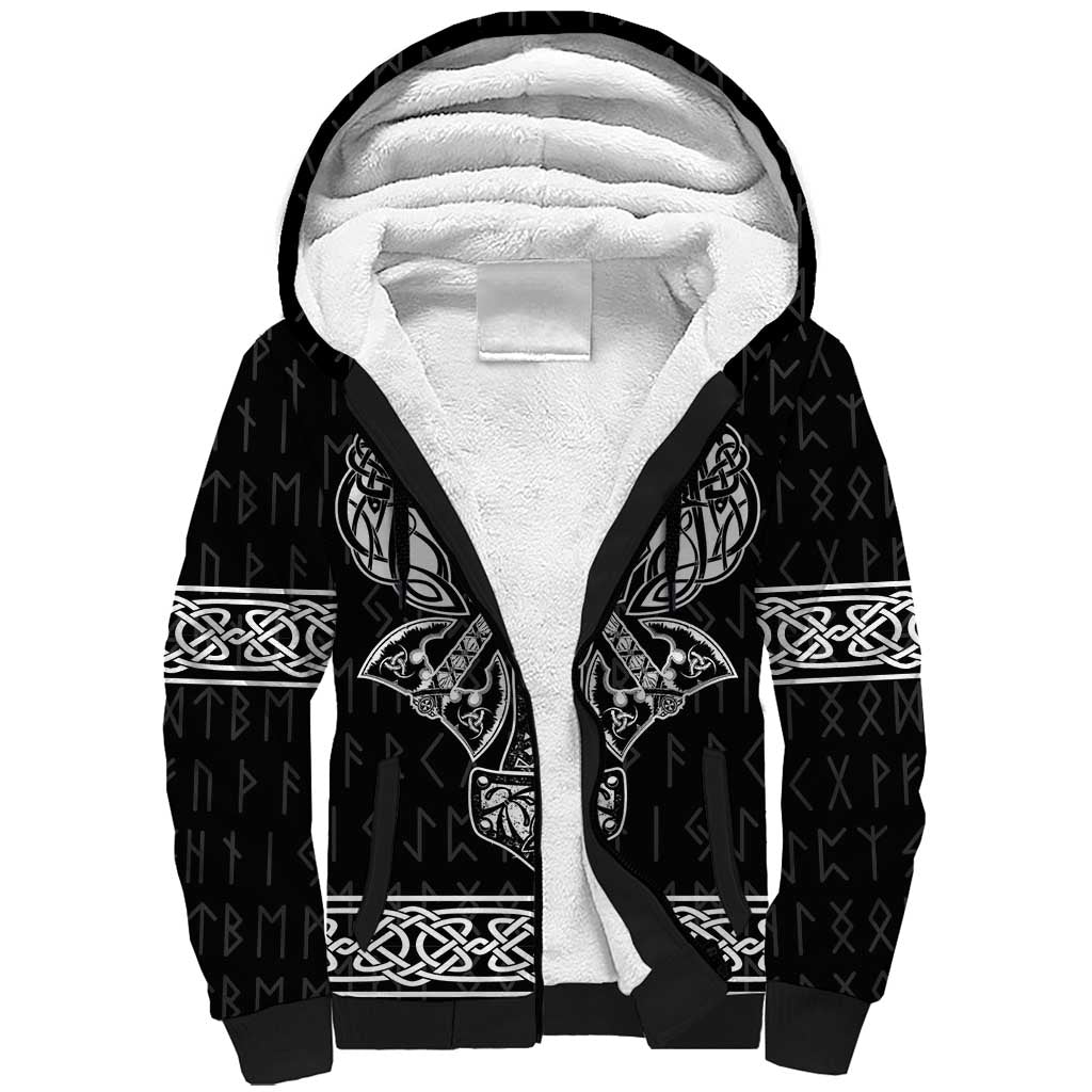 Vikings from Yorkshire Sherpa Hoodie Black Spirit of Jorvik - Wonder Print Shop