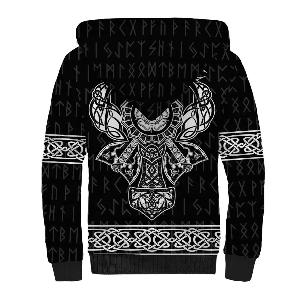 Vikings from Yorkshire Sherpa Hoodie Black Spirit of Jorvik - Wonder Print Shop