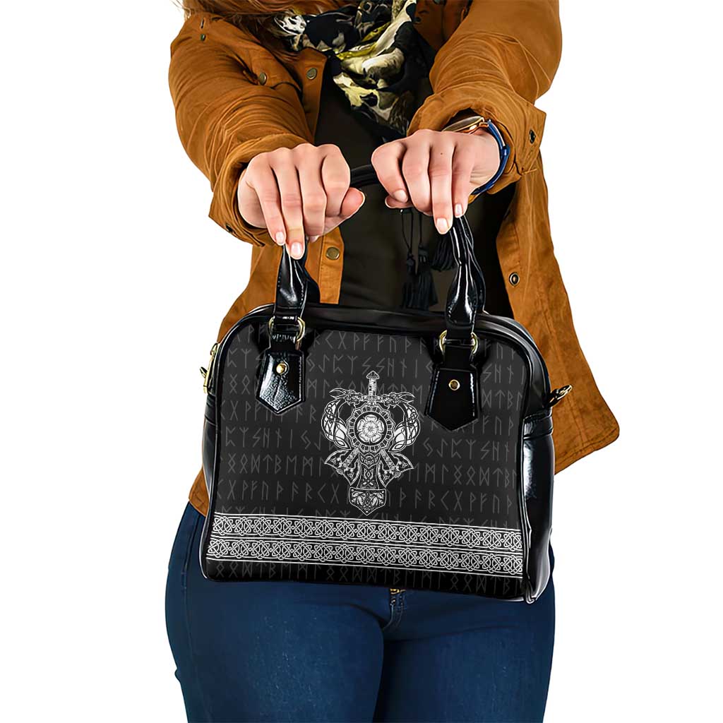 Vikings from Yorkshire Shoulder Handbag Black Spirit of Jorvik - Wonder Print Shop