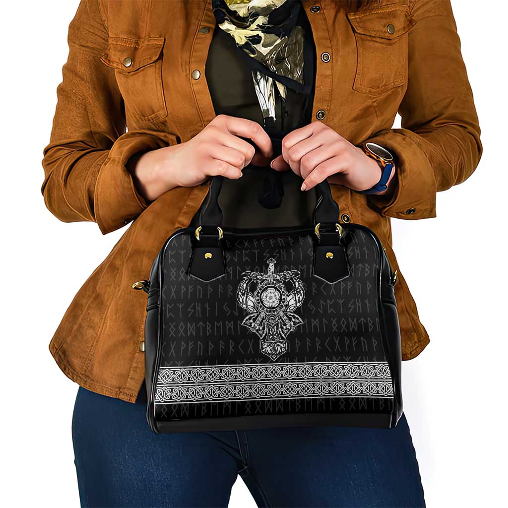 Vikings from Yorkshire Shoulder Handbag Black Spirit of Jorvik - Wonder Print Shop