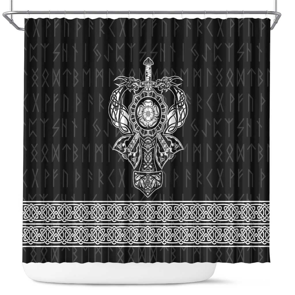 Vikings from Yorkshire Shower Curtain Black Spirit of Jorvik - Wonder Print Shop