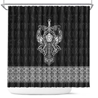 Vikings from Yorkshire Shower Curtain Black Spirit of Jorvik - Wonder Print Shop