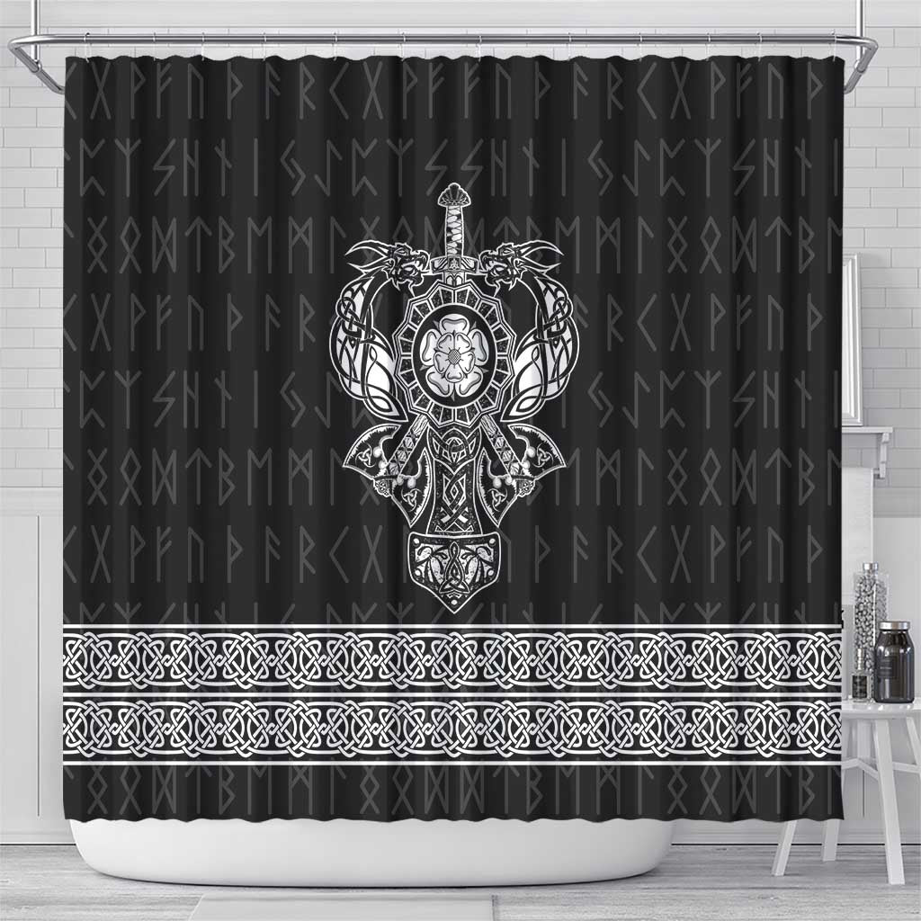 Vikings from Yorkshire Shower Curtain Black Spirit of Jorvik - Wonder Print Shop
