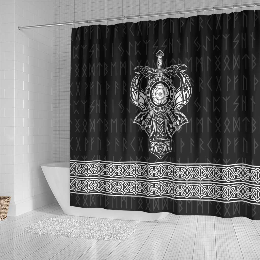 Vikings from Yorkshire Shower Curtain Black Spirit of Jorvik - Wonder Print Shop