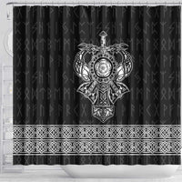 Vikings from Yorkshire Shower Curtain Black Spirit of Jorvik - Wonder Print Shop