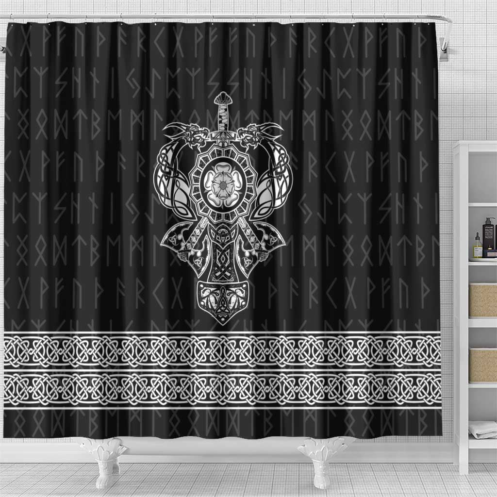 Vikings from Yorkshire Shower Curtain Black Spirit of Jorvik - Wonder Print Shop