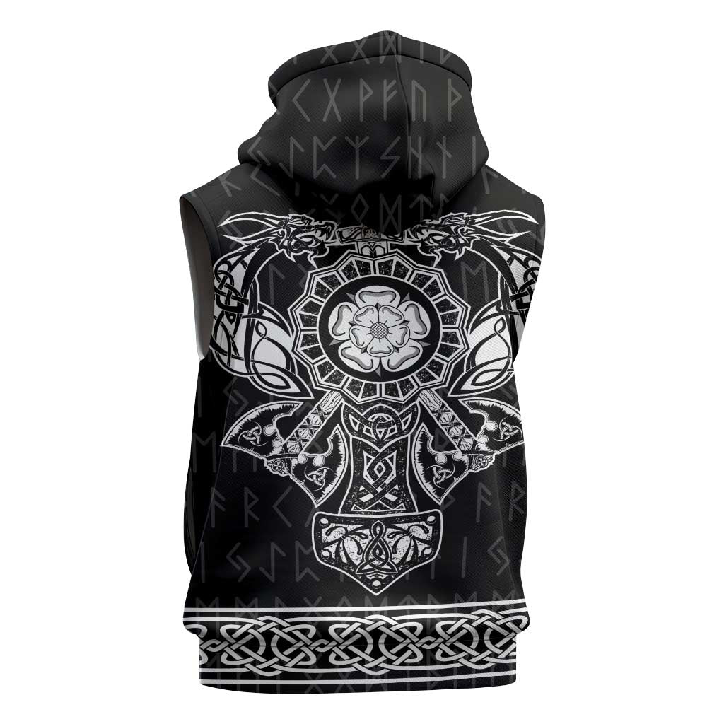 Vikings from Yorkshire Sleeveless Hoodie Black Spirit of Jorvik - Wonder Print Shop