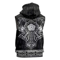 Vikings from Yorkshire Sleeveless Zip Hoodie Black Spirit of Jorvik - Wonder Print Shop