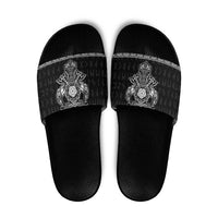 Vikings from Yorkshire Slide Sandals Black Spirit of Jorvik - Wonder Print Shop