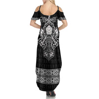 Vikings from Yorkshire Summer Maxi Dress Black Spirit of Jorvik - Wonder Print Shop