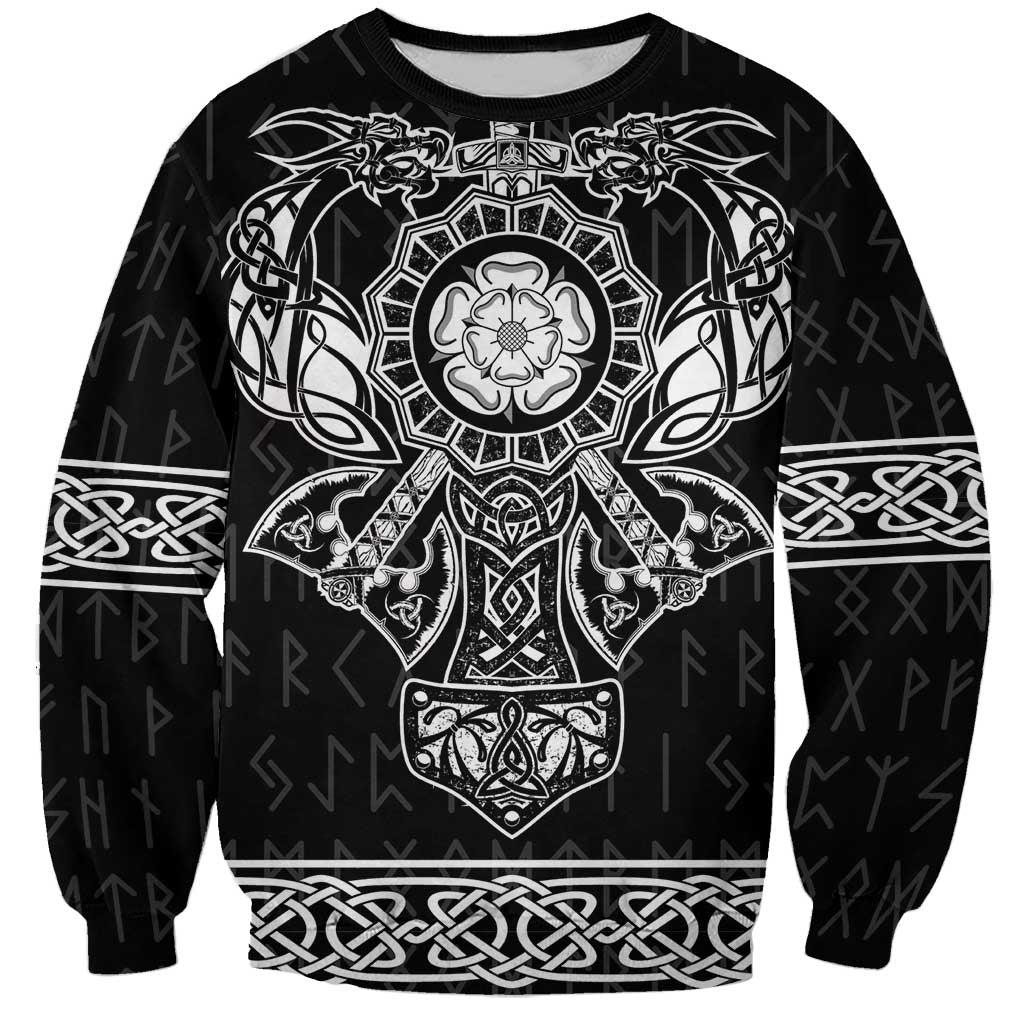 Vikings from Yorkshire Sweatshirt Black Spirit of Jorvik - Wonder Print Shop