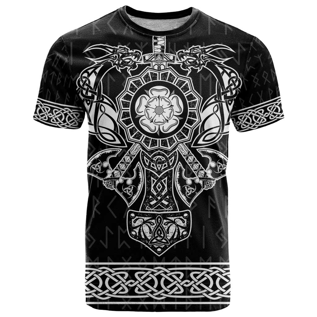 Vikings from Yorkshire T Shirt Black Spirit of Jorvik - Wonder Print Shop