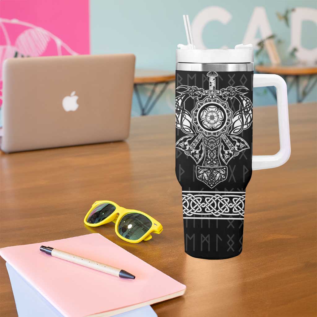 Vikings from Yorkshire Tumbler With Handle Black Spirit of Jorvik - Wonder Print Shop
