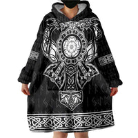 Vikings from Yorkshire Wearable Blanket Hoodie Black Spirit of Jorvik - Wonder Print Shop