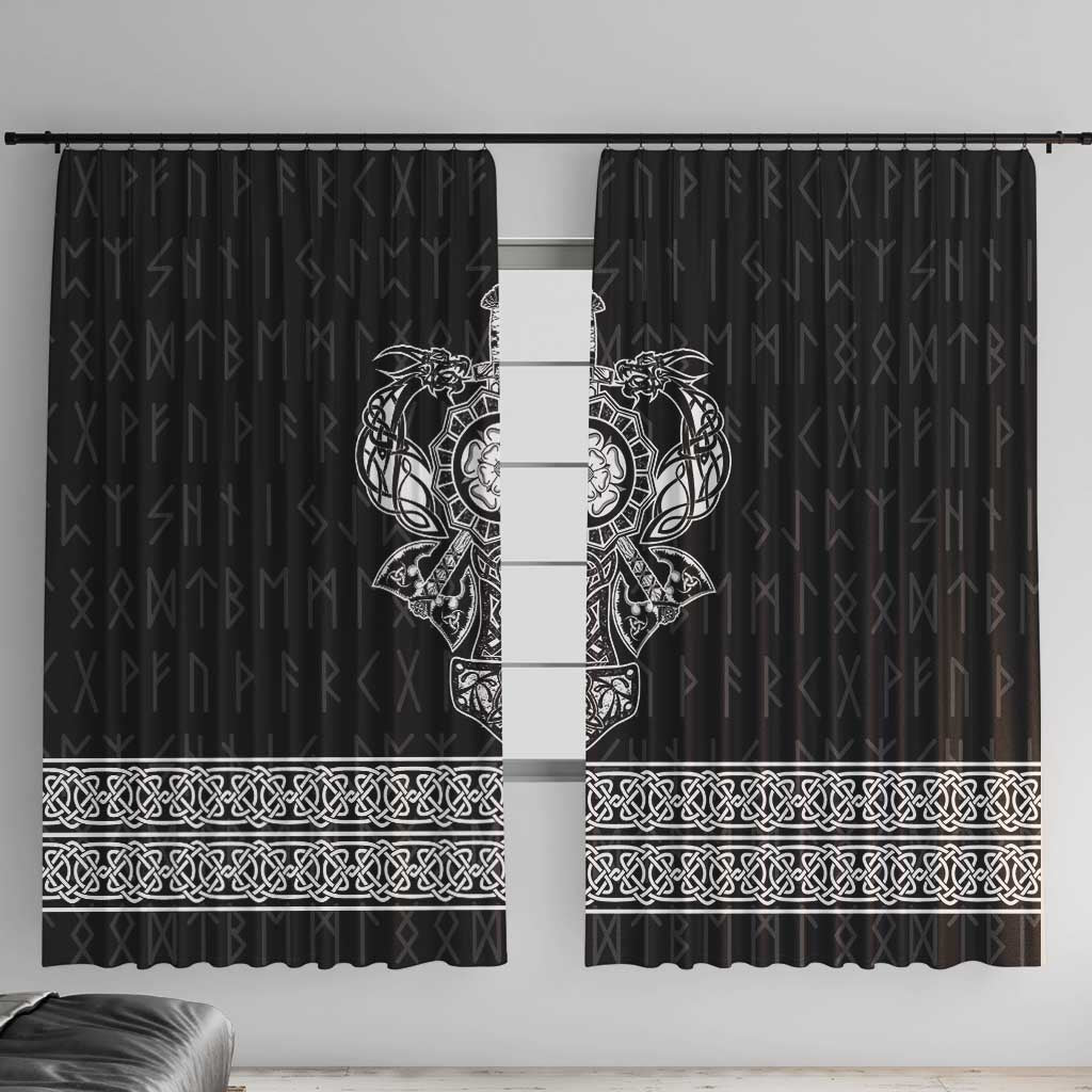 Vikings from Yorkshire Window Curtain Black Spirit of Jorvik - Wonder Print Shop