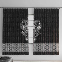 Vikings from Yorkshire Window Curtain Black Spirit of Jorvik - Wonder Print Shop