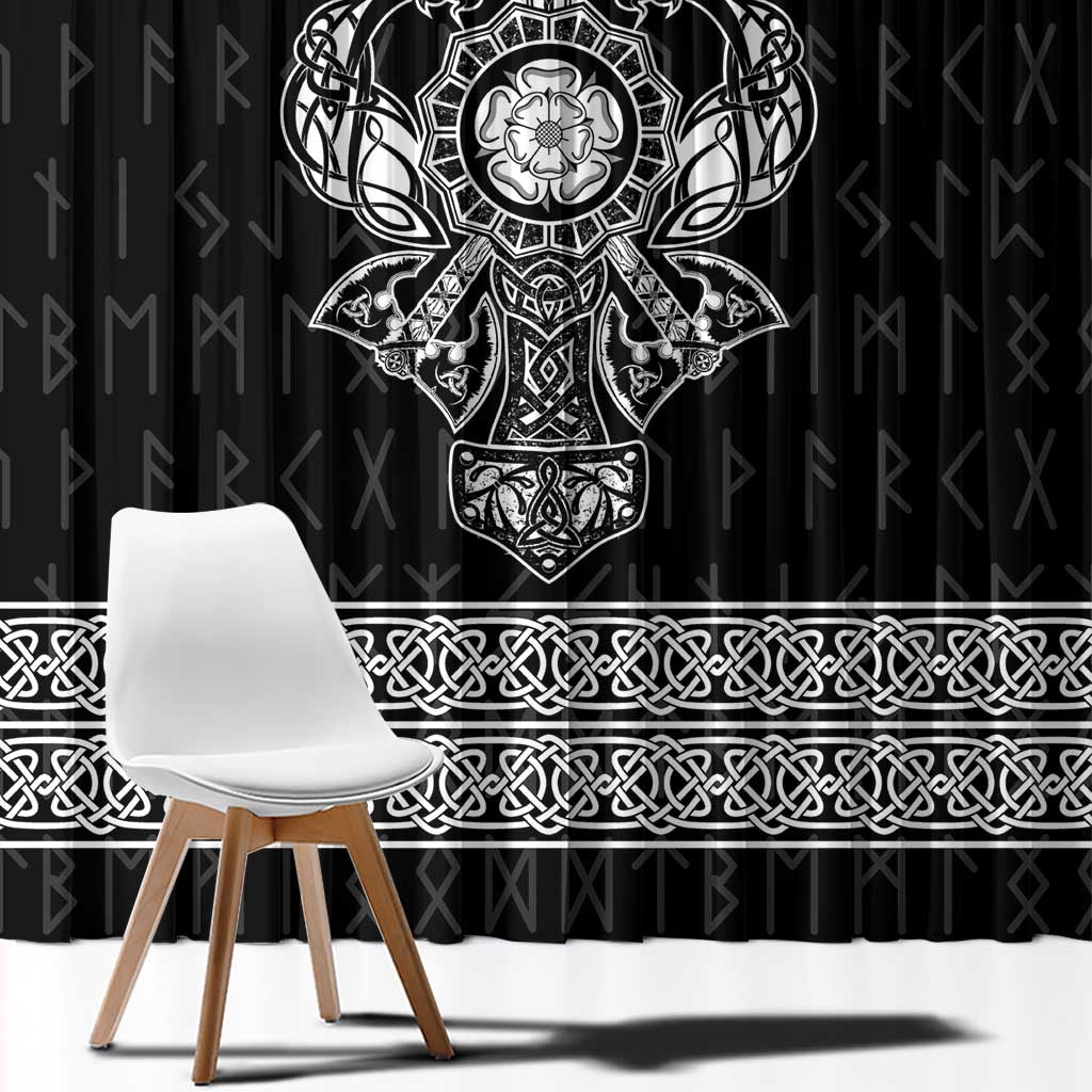 Vikings from Yorkshire Window Curtain Black Spirit of Jorvik - Wonder Print Shop