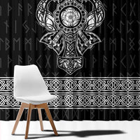 Vikings from Yorkshire Window Curtain Black Spirit of Jorvik - Wonder Print Shop