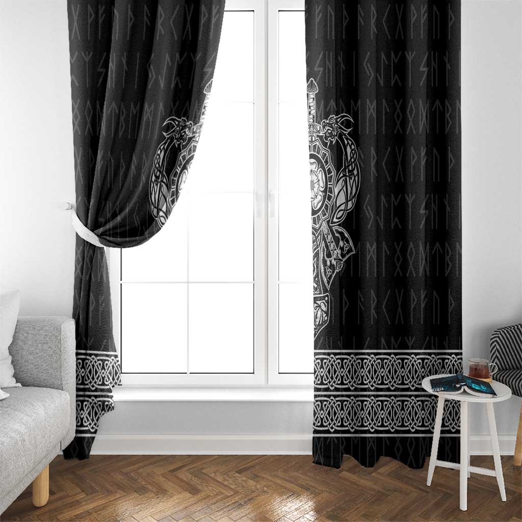 Vikings from Yorkshire Window Curtain Black Spirit of Jorvik - Wonder Print Shop
