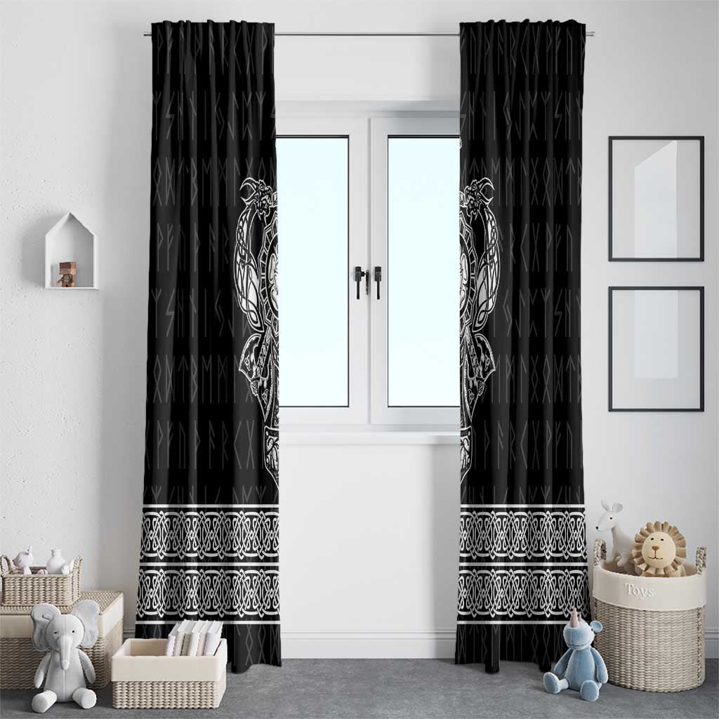 Vikings from Yorkshire Window Curtain Black Spirit of Jorvik - Wonder Print Shop