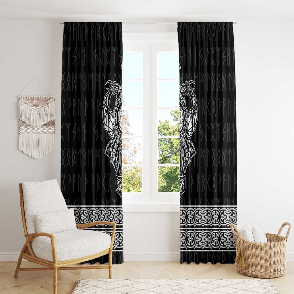 Vikings from Yorkshire Window Curtain Black Spirit of Jorvik - Wonder Print Shop